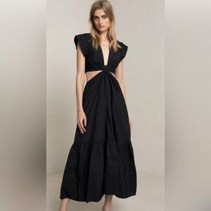 NWT A.L.C. Black Alexandria Cotton cutout Midi Dress